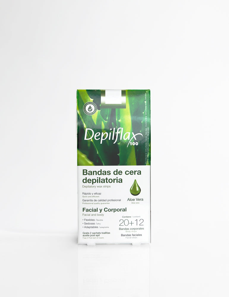 Bandas de Cera Depilatoria Aloe Vera